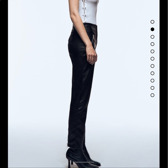 ZARA-NWT-Zippered faux leather pants - Picture 8 of 9